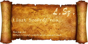 Liszt Szofrónia névjegykártya